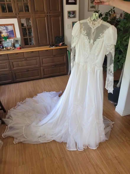 Photo of free 1990 wedding dress, veil, petticoat (Near Warden and Lawrence) #1