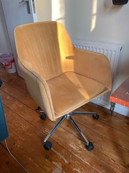 Photo of free Yellow Velvet Chair (Roman Road E3) #1