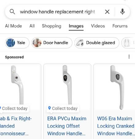 Photo of Window handle for uPVC window (Kemptown BN2) #1