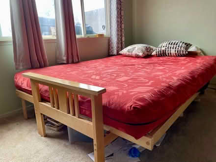 Photo of free Full size futon, frame & pillows (East Temescal, (off Broadway)) #3
