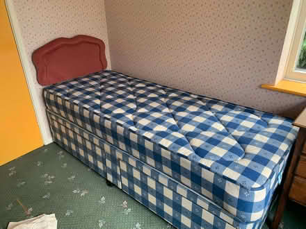 Photo of free Narrow divan bed and mattress (Kempshott RG22) #1