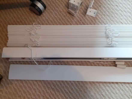 Photo of free White roller blind including brackets (Knotty Ash L14) #2