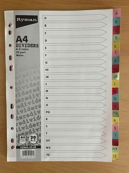 Photo of free File Dividers A-Z (Cambridge CB4) #1