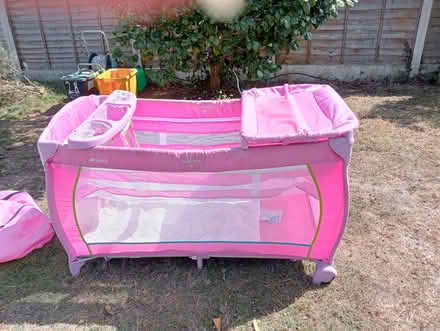 Photo of free Pink baby travel cot (Hadleigh SS7) #1
