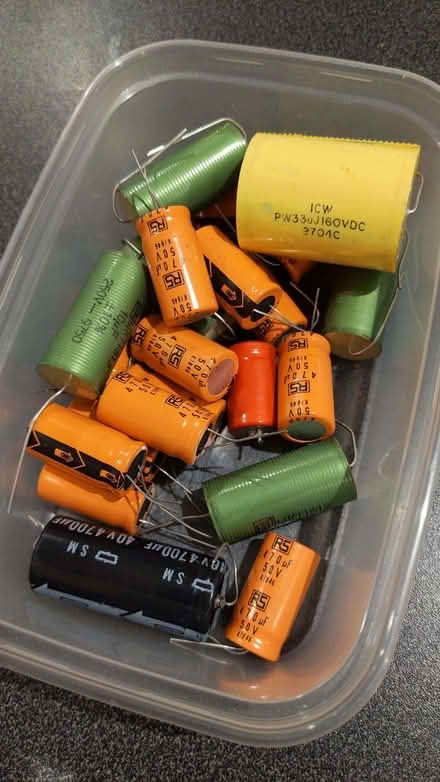 Photo of free Box of assorted capacitors (Queen Edith's Ward CB1) #1