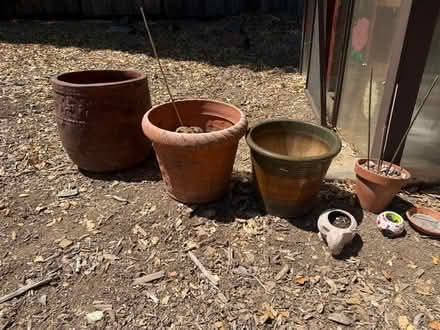 Photo of free Clay, ceramic and metal plant pots (95070) #1