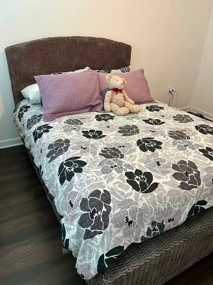 Photo of free Queen Bed and Wicker Frame (Wesley Chapel) #1