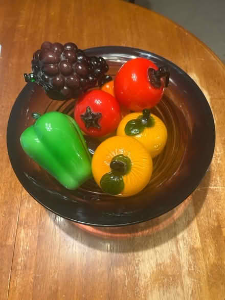Photo of free Glass bowl with glass stuff (Davis Hwy & Olive Rd.) #1