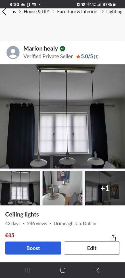 Photo of free Set of three sitting room lights (Dublin 12) #1