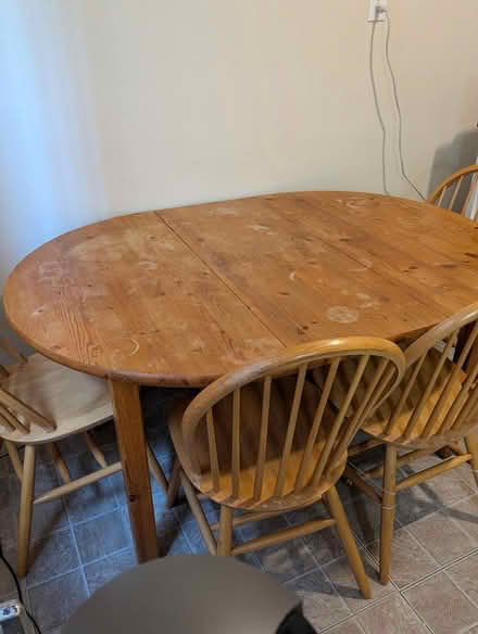 Photo of free Wood kitchen table + 4 chairs (Nutley - near Park and Passaic) #1