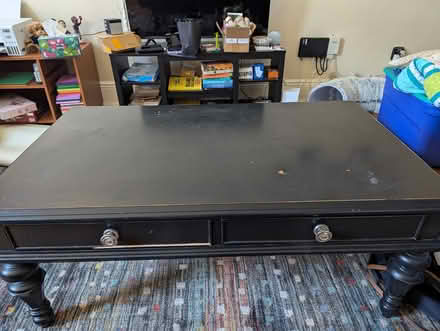Photo of free Wood coffee table with drawers (Nutley - near Park and Passaic) #1