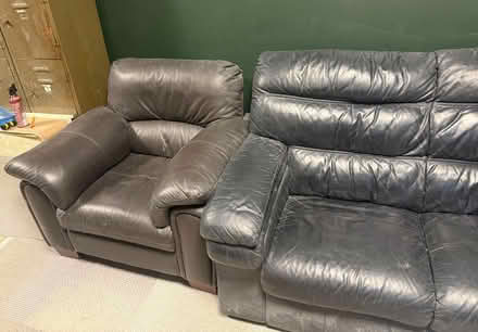 Photo of free Faux leather chair and sofa (Stockport SK1) #2