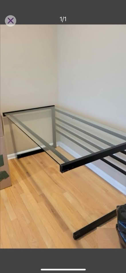 Photo of free Glass desk & aluminum - no chips (Flemington NJ) #1