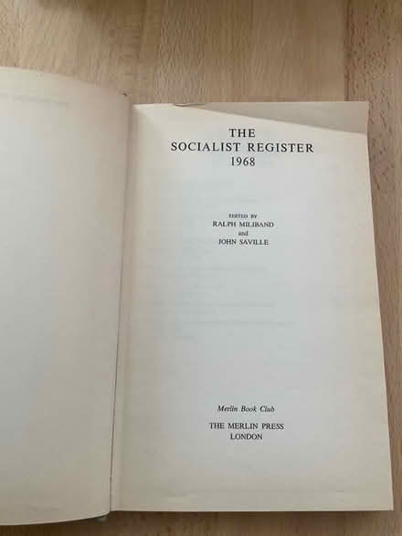 Photo of free The Socialist Register 1968 (Northcourt OX14) #1