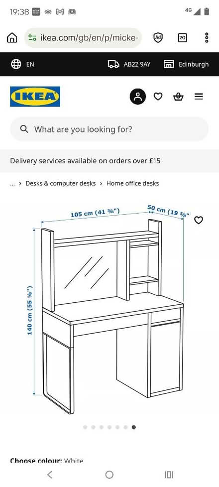 Photo of free IKEA desk topper white for MICKE (AB22) #3