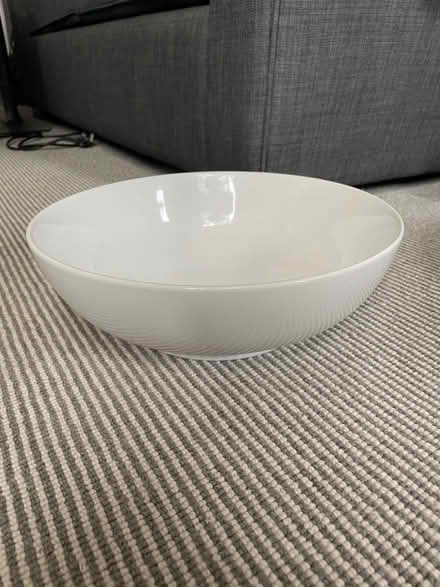 Photo of free Large white salad bowl and plate (Golden Green TN11) #3