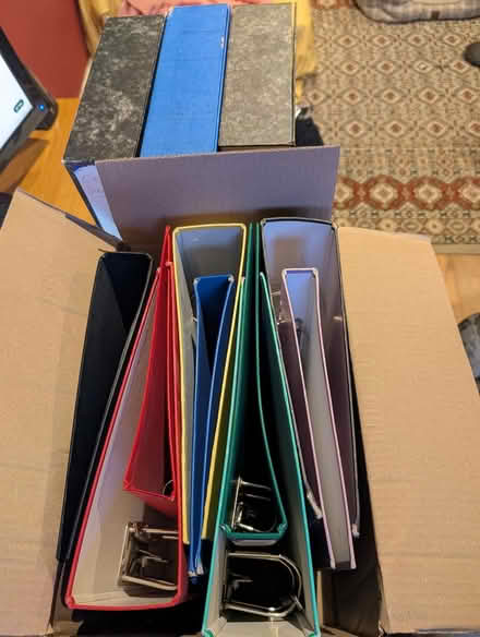 Photo of free Various files - lever arch, A4, Box (Melbourn) #1