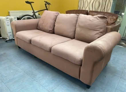 Photo of free Brown fabric sofa (Charlton, SE7) #1