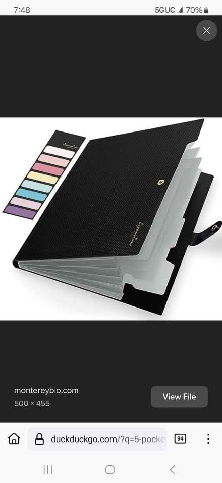 Photo of 5-10 pocket accordian folder (18th & Independence SE 20003) #1