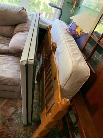 Photo of free Solid wood twin size bunk beds (Damascus, MD) #1