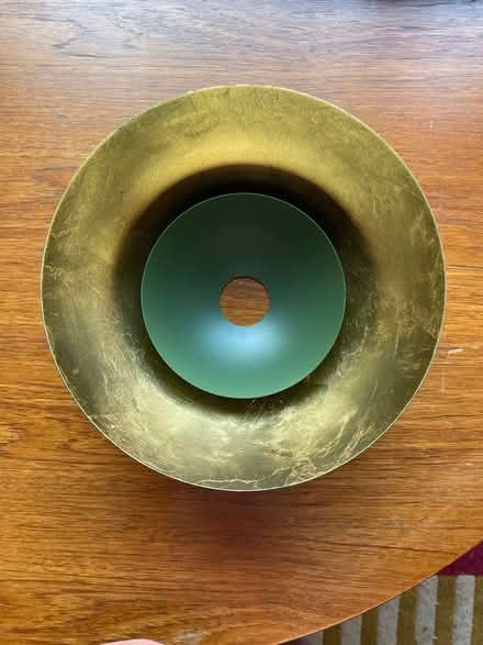 Photo of free Green and gold metal lampshade/ ceiling shade (Ruskin Park SE5) #3