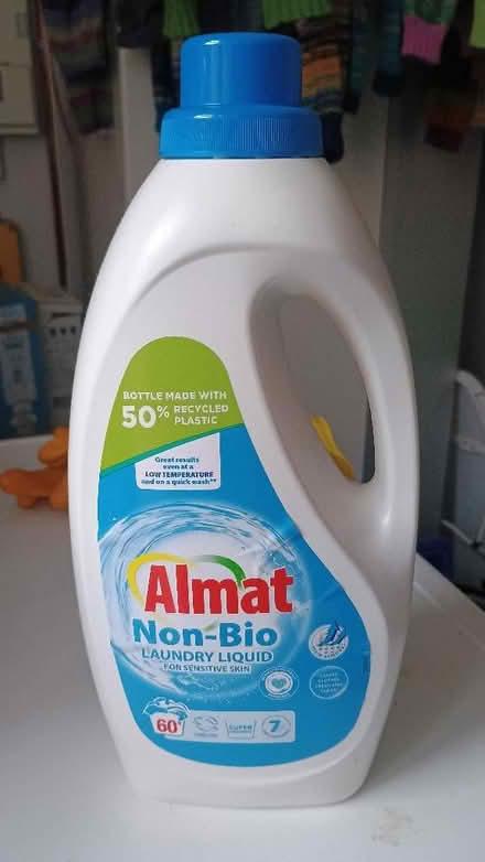 Photo of free Almat sensitive non-bio detergent, almost whole bottle (Stonehouse GL10) #2