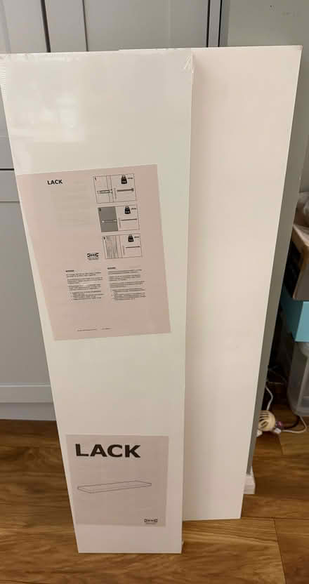 Photo of free 2 x IKEA Lack Shelves White. New (Hatching Green AL5) #1