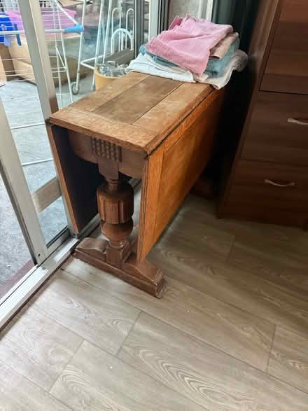 Photo of free Old wooden drop down table. (Coleshill B46) #1