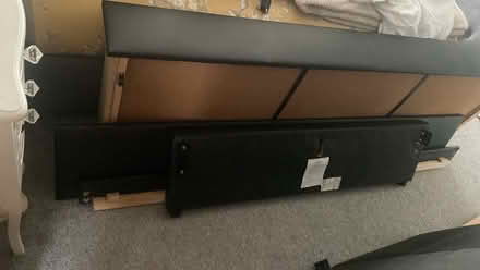 Photo of free Double bed with draws underneath. Leather headboard (Havant PO9) #1