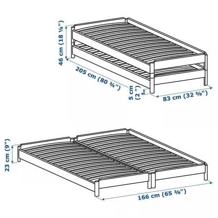 Photo of free IKEA Utaker stacking beds bases/2pk (Eyam S32) #1