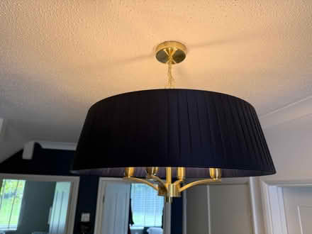 Photo of free Navy Cristen Shade 4 Light Pendant Satin Brass Ceiling Lamp (Hatching Green AL5) #4