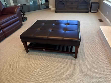 Photo of free Leather reclining sofa and ottoman (Bear / New Castle area) #2