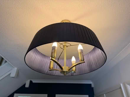 Photo of free Navy Cristen Shade 4 Light Pendant Satin Brass Ceiling Lamp (Hatching Green AL5) #3