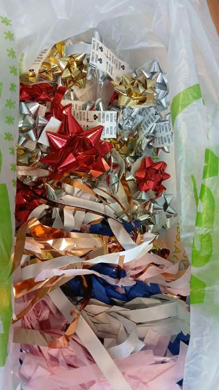 Photo of free Bag of bows and ribbons for wrapping presents (Silverhill TN38) #1