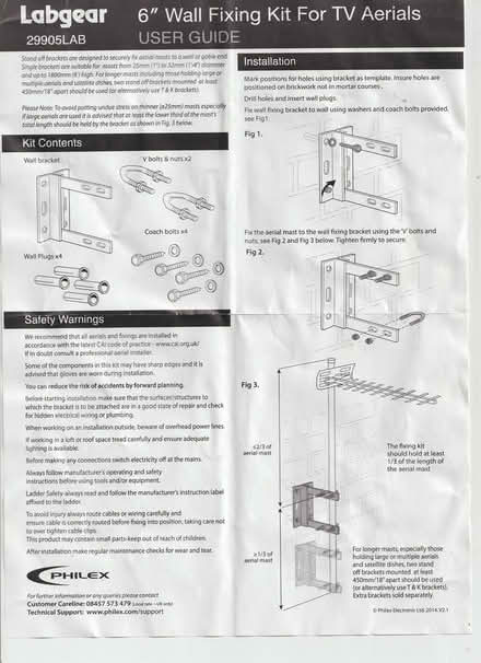 Photo of free Aerial wall fixing kit (Tunley BA2) #1