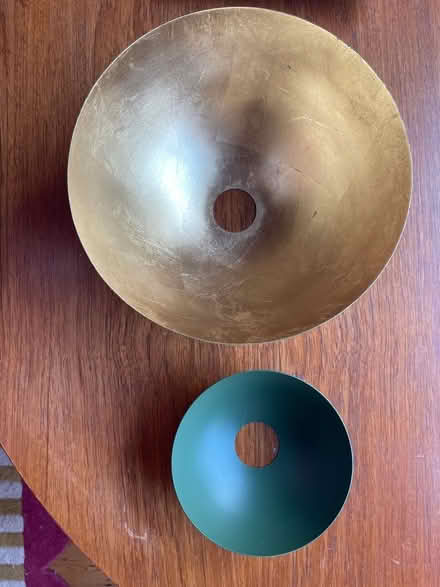 Photo of free Green and gold metal lampshade/ ceiling shade (Ruskin Park SE5) #2