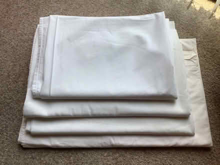 Photo of free 4 old white cotton sheets (Grange Estate, Letchworth SG6) #1