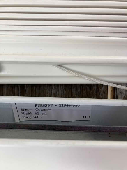 Photo of free White wooden blind 62w x 99.5d (Aylesbury HP19) #2