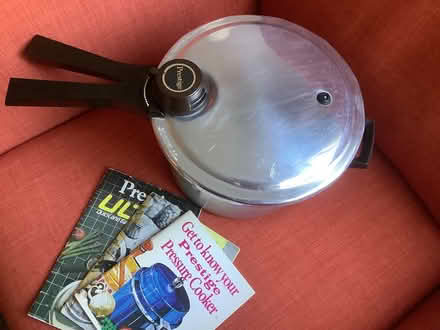 Photo of free PRESTIGE Pressure Cooker + books (Grange Estate, Letchworth SG6) #1