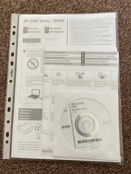 Photo of free Epsom printer instructions and disc (M9 Harpurhey) #1