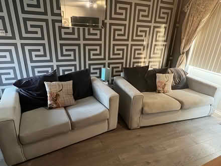 Photo of free 2 and 3 seater settee grey (Ol8) #1