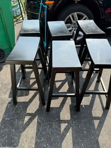 Photo of free 6 black wooden stools (Mississauga/ Streetsville) #1