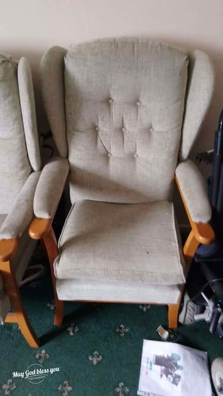 Photo of free two seater cottage style and chair fire label not on chair (Ward End B8) #1