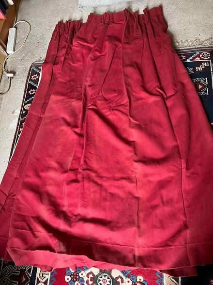 Photo of free Pair of red curtains (Central Worcester WR1) #1
