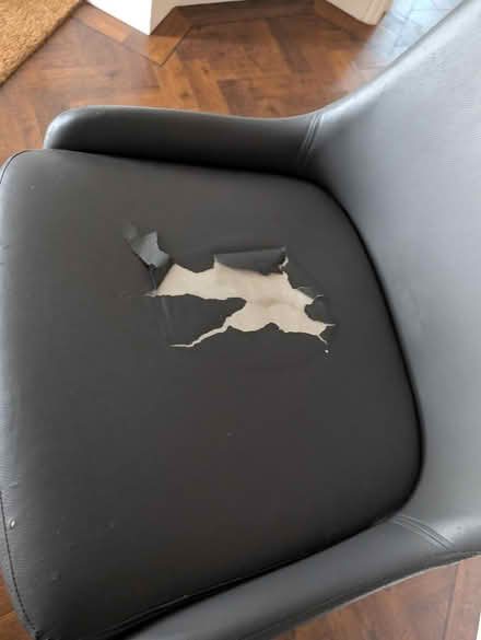 Photo of free Chair, leather is ripped (Rayleigh) #1