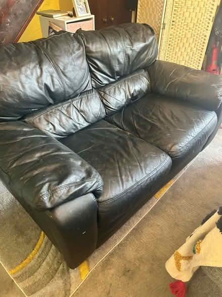 Photo of free Brown faux leather couch (Blackpool FY1) #1