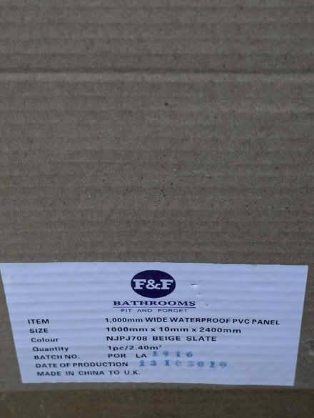 Photo of free Shower Panel - 2400mm long by 1000 (Longworth, OX13) #1