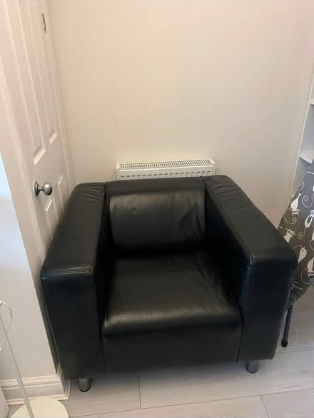 Photo of free Black Leather Armchair (Botley SO30) #1