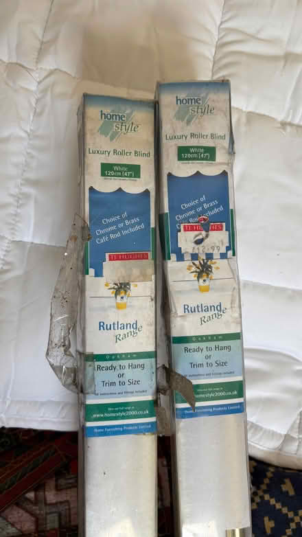Photo of free White roller blinds 120 cm -47 inches wide (Southey Green S5) #2