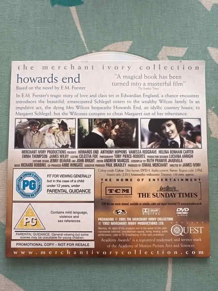Photo of free Howard's End DVD (Sanderstead) #2
